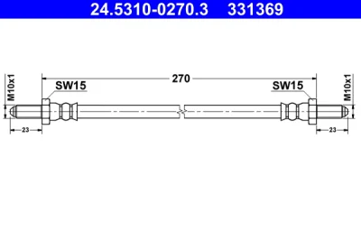 24.5310-0270.3 ATE Тормозной шланг