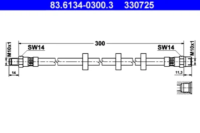 83.6134-0300.3 ATE Тормозной шланг