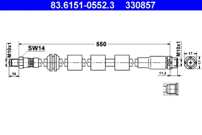 Тормозной шланг ATE 83.6151-0552.3