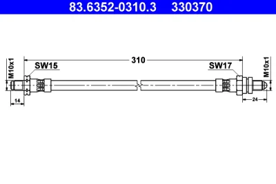 83.6352-0310.3 ATE Тормозной шланг