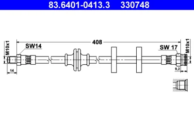 83.6401-0413.3 ATE Тормозной шланг