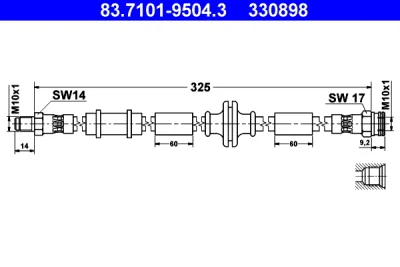 Тормозной шланг ATE 83.7101-9504.3