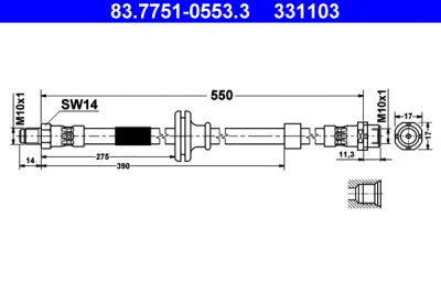 Тормозной шланг ATE 83.7751-0553.3