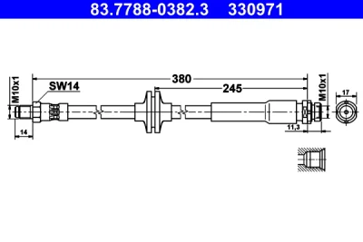 83.7788-0382.3 ATE Тормозной шланг