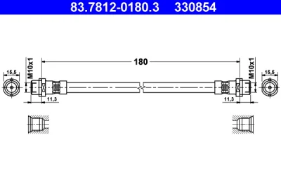 83.7812-0180.3 ATE Тормозной шланг