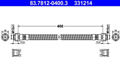 83.7812-0400.3 ATE Тормозной шланг