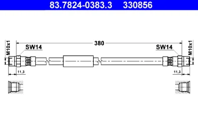 83.7824-0383.3 ATE Тормозной шланг