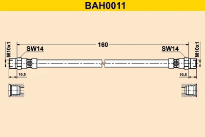 BAH0011 BARUM Тормозной шланг