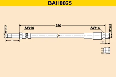 BAH0025 BARUM Тормозной шланг