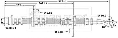 BBH6204 BORG & BECK Тормозной шланг