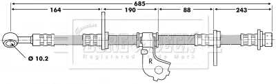 BBH6698 BORG & BECK Тормозной шланг