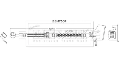 BBH7607 BORG & BECK Тормозной шланг