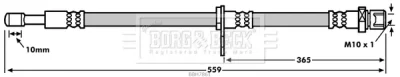 BBH7861 BORG & BECK Тормозной шланг