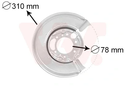 Отражатель, диск тормозного механизма VAN WEZEL 3075374