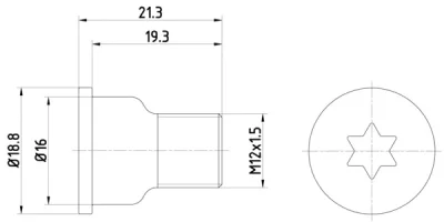 Болт, диск тормозного механизма MINTEX TPM0005