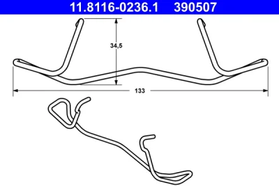 Пружина, тормозной суппорт ATE 11.8116-0236.1