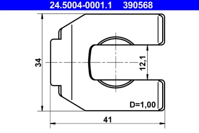 Кронштейн, тормозный шланг ATE 24.5004-0001.1