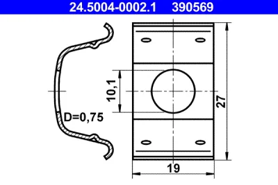 Кронштейн, тормозный шланг ATE 24.5004-0002.1