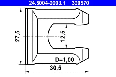 Кронштейн, тормозный шланг ATE 24.5004-0003.1
