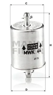 MWK 44 MANN Топливный фильтр