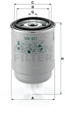 WK 821 MANN Топливный фильтр
