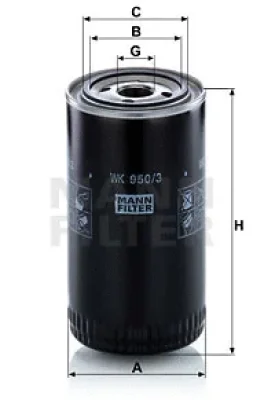 WK 950/3 MANN Топливный фильтр