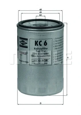 Топливный фильтр KNECHT/MAHLE KC 6