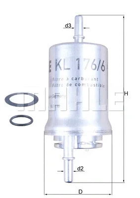 KL 176/6D KNECHT/MAHLE Топливный фильтр