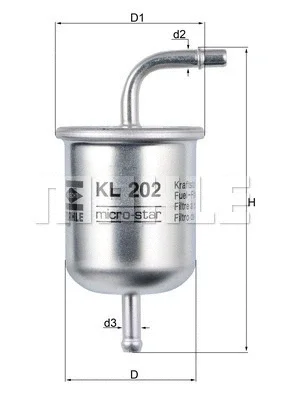 Топливный фильтр KNECHT/MAHLE KL 202