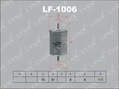 LF-1006 LYNXAUTO Топливный фильтр