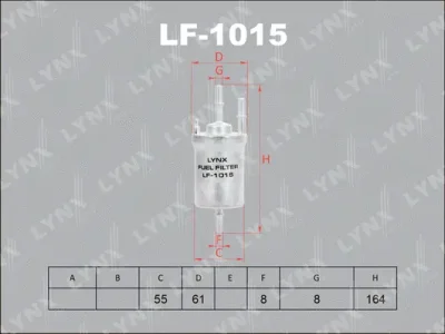 LF-1015 LYNXAUTO Топливный фильтр