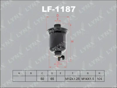 LF-1187 LYNXAUTO Топливный фильтр