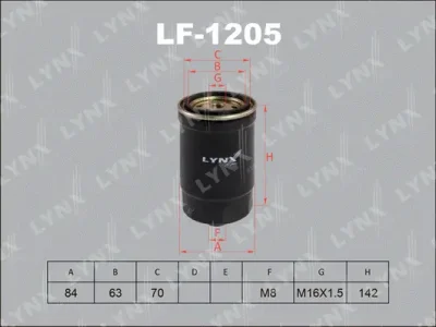 LF-1205 LYNXAUTO Топливный фильтр