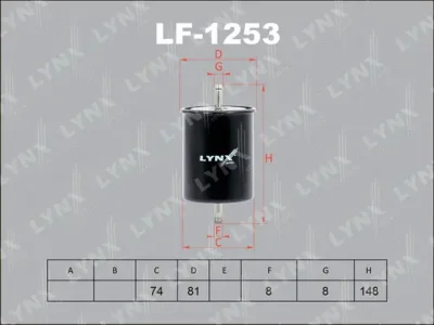 LF-1253 LYNXAUTO Топливный фильтр
