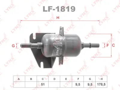 LF-1819 LYNXAUTO Топливный фильтр