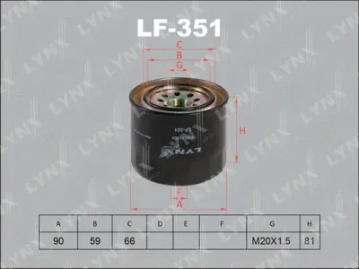 LF-351 LYNXAUTO Топливный фильтр