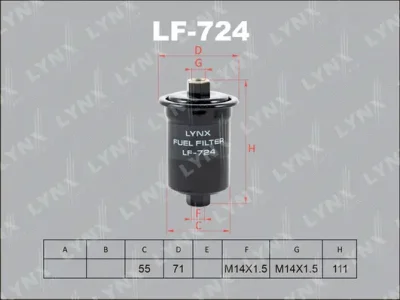 LF-724 LYNXAUTO Топливный фильтр