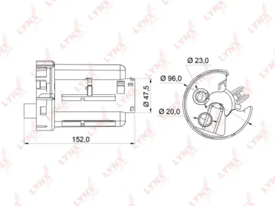 LF-973M LYNXAUTO Топливный фильтр
