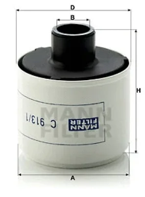 Воздушный фильтр, компрессор - подсос воздуха MANN C 913/1