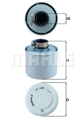 LX 1245 KNECHT/MAHLE Воздушный фильтр, компрессор - подсос воздуха