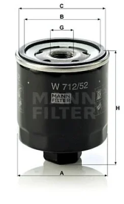 W 712/52 MANN Масляный фильтр