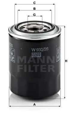 W 930/26 MANN Масляный фильтр