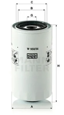 W 950/36 MANN Масляный фильтр