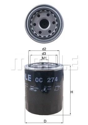 OC 274 KNECHT/MAHLE Масляный фильтр