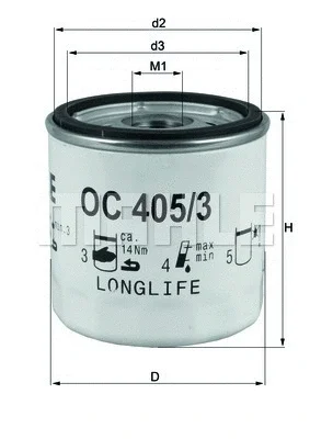 OC 405/3 KNECHT/MAHLE Масляный фильтр