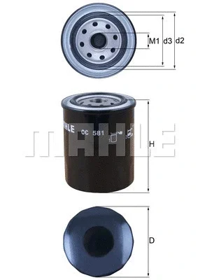 OC 581 KNECHT/MAHLE Масляный фильтр