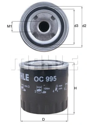 OC 995 KNECHT/MAHLE Масляный фильтр