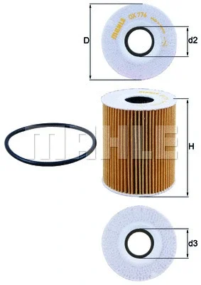 OX 776D KNECHT/MAHLE Масляный фильтр