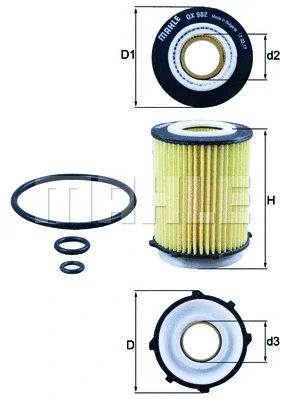 OX 982D KNECHT/MAHLE Масляный фильтр