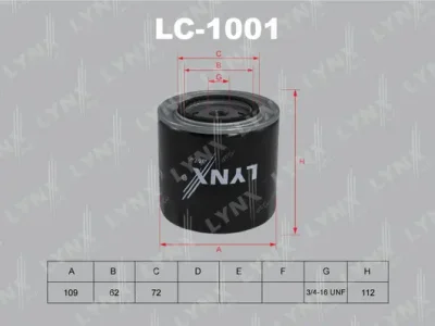 LC-1001 LYNXAUTO Масляный фильтр